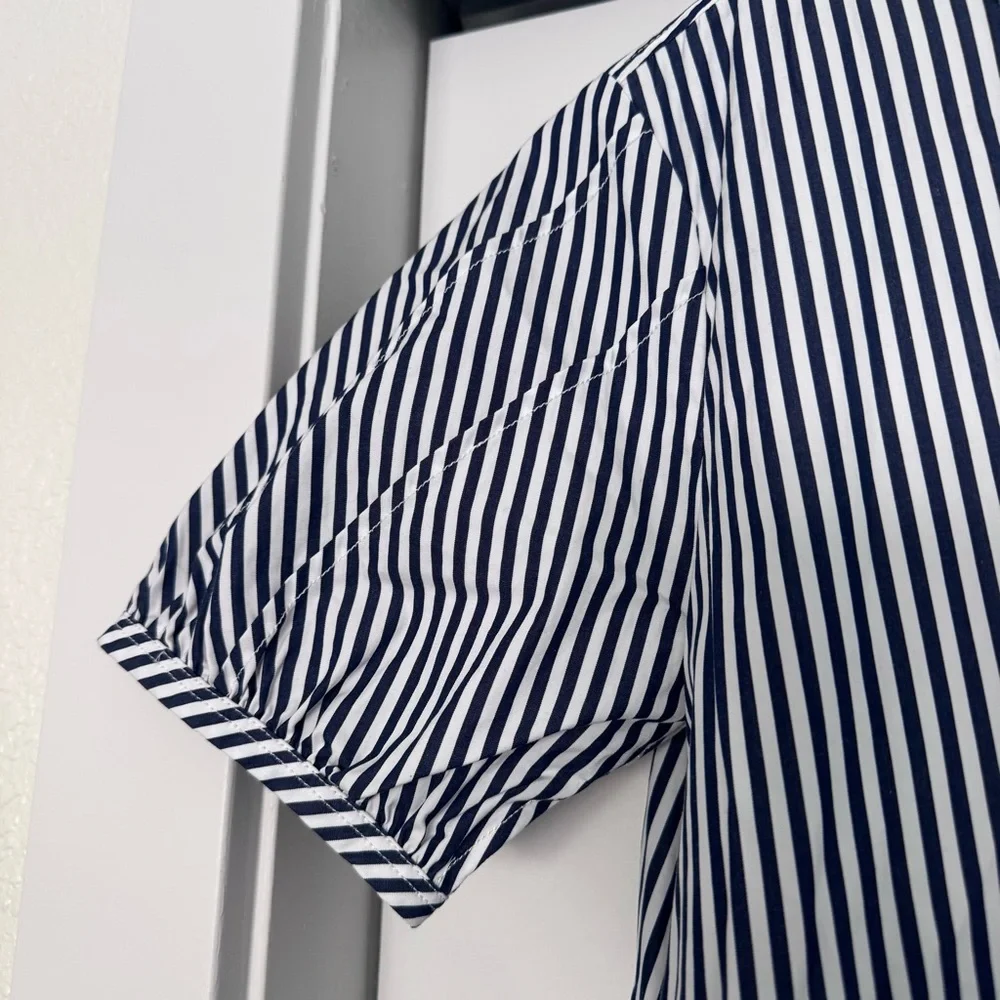 J. Crew Delilah‎ Dress in Striped Cotton Poplin